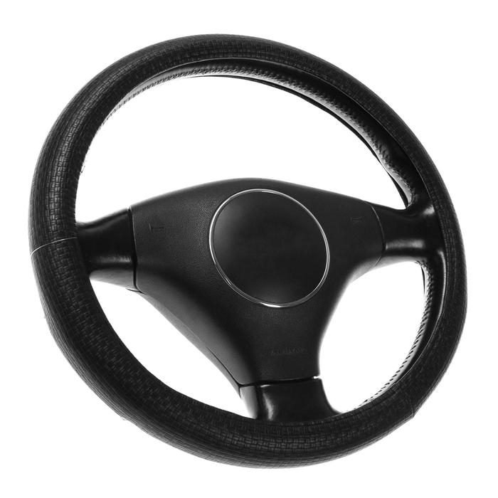 Оплетка на руль TORSO, под карбон, размер 38 см, черный Оплетка на руль TORSO, под карбон, размер 38 см, черный