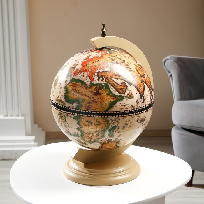 Глобус бар декоративный Глобус бар декоративный "Карта странника" белый 38х33х48 см
