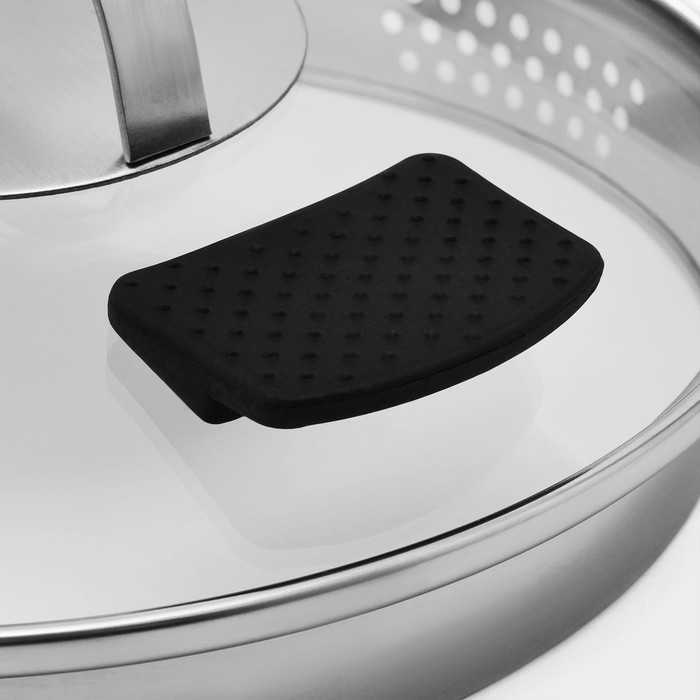 Кастрюля из нержавеющей стали Magistro HiTech Steel, 4 л, d=22 см, h=13 см, слив для воды, капсульное дно, индукция Кастрюля из нержавеющей стали Magistro HiTech Steel, 4 л, d=22 см, h=13 см, слив для воды, капсульное дно, индукция