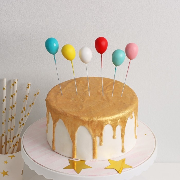 Набор топперов для торта &laquo;Шарики&raquo;, 6 шт, цвет МИКС