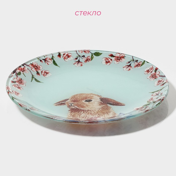 Набор тарелок стеклянных Доляна «Кролик», 19 предметов: 6 десертных тарелок, 6 обеденных тарелок, 6 мисок, салатник Набор тарелок стеклянных Доляна «Кролик», 19 предметов: 6 десертных тарелок, 6 обеденных тарелок, 6 мисок, салатник