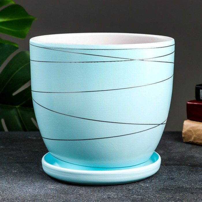 Горшок цветочный Горшок цветочный "Магнолия" голубой, 4,7 л