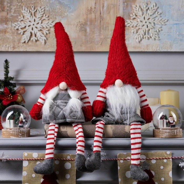 Светодиодная фигура «Гном с усами» 14 × 47 × 9 см, текстиль, батарейки AG10х3 (в комплекте), свечение тёплое белое Светодиодная фигура «Гном с усами» 14 × 47 × 9 см, текстиль, батарейки AG10х3 (в комплекте), свечение тёплое белое