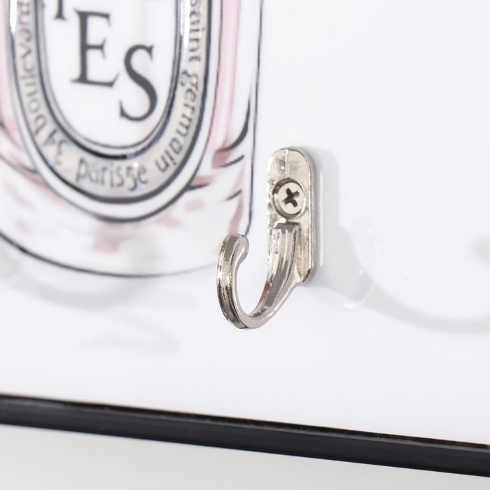 Крючки декоративные 2 крючка "Розовые пионы в стакане" 19х24 см