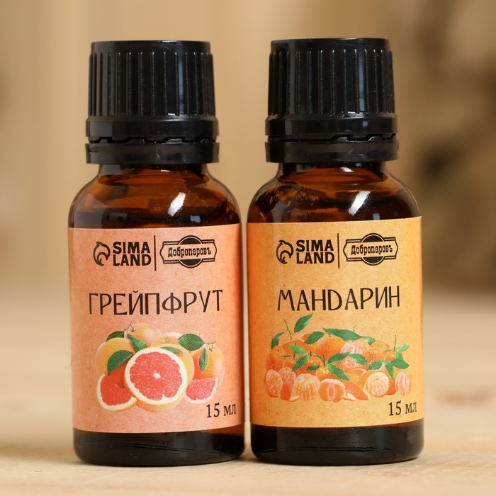 Набор эфирных масел 2 шт Набор эфирных масел 2 шт "Грейпфрут, Мандарин" 15 мл