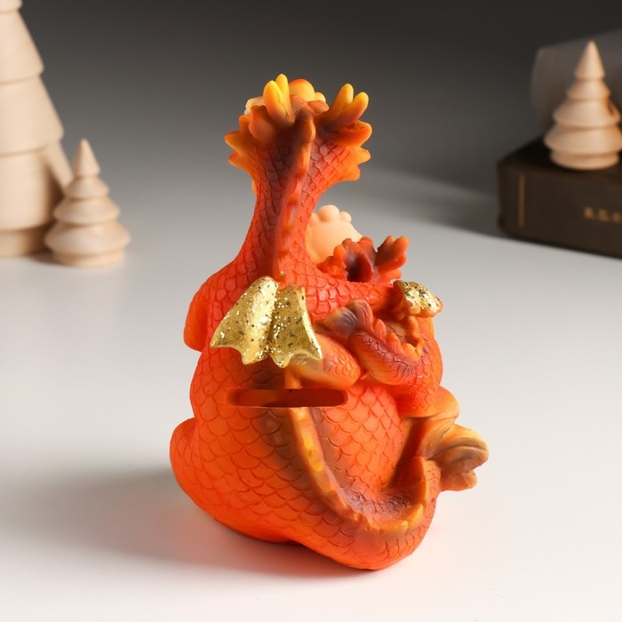 Копилка полистоун Копилка полистоун "Дракон с малышом, с золотыми монетами" 10,2х8,8х14 см