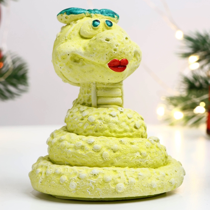 Новый год. Символ 2025. Фигура Новый год. Символ 2025. Фигура "Змея Марфа" лимонная, 8х7х6см