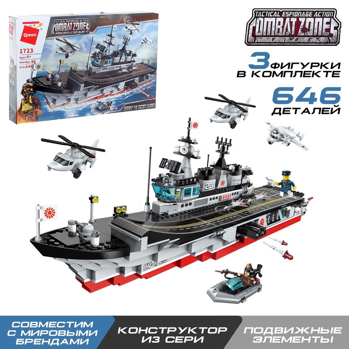Конструктор Военные «Штурмовой эсминец», 3 минифигуры, 646 деталей Конструктор Военные «Штурмовой эсминец», 3 минифигуры, 646 деталей