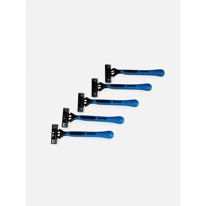 Одноразовый бритвенный станок  Одноразовый бритвенный станок "Rapira Sprint 3" с тремя лезвиями и увлажняющей полосой, 5 шт 1034005