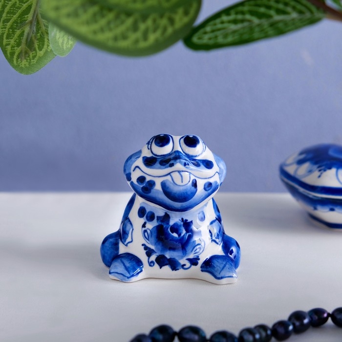 Сувенир «Жаба», средняя, 6 см, гжель Сувенир «Жаба», средняя, 6 см, гжель