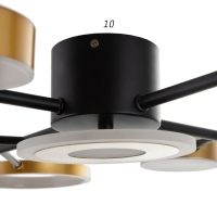 Люстра с ПДУ 2300/9GD LED 190Вт 3000-6000К золото 85х85х9 см BayerLux