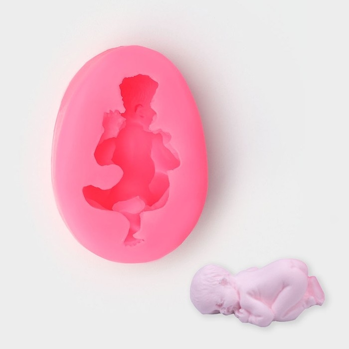 Молд «Малыш», силикон, 7×5×2,7 см, цвет розовый Молд «Малыш», силикон, 7×5×2,7 см, цвет розовый