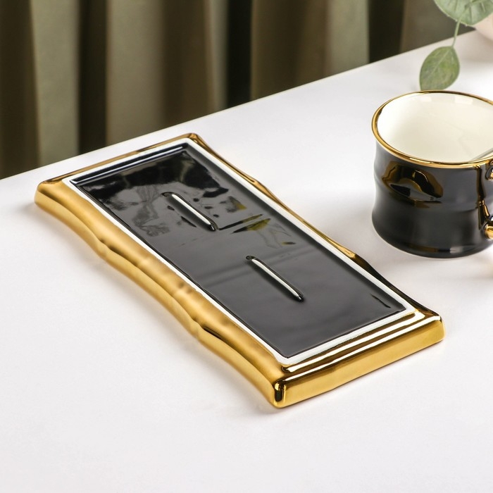 Чайная пара керамическая с ложкой «Сладкая вата», 2 предмета: кружка 200 мл, блюдце 24×11 см, цвет чёрный Чайная пара керамическая с ложкой «Сладкая вата», 2 предмета: кружка 200 мл, блюдце 24×11 см, цвет чёрный