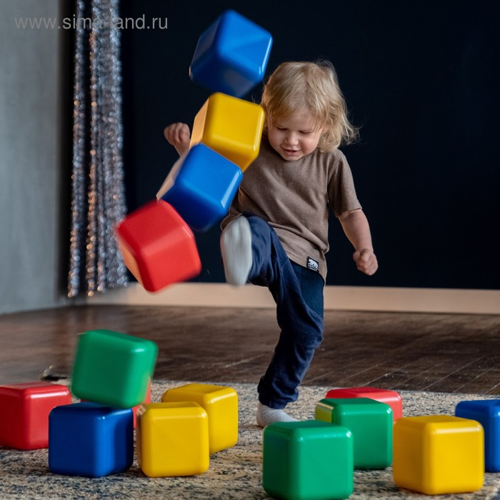 Набор цветных кубиков, 4 штуки, 12 х 12 см Набор цветных кубиков, 4 штуки, 12 х 12 см