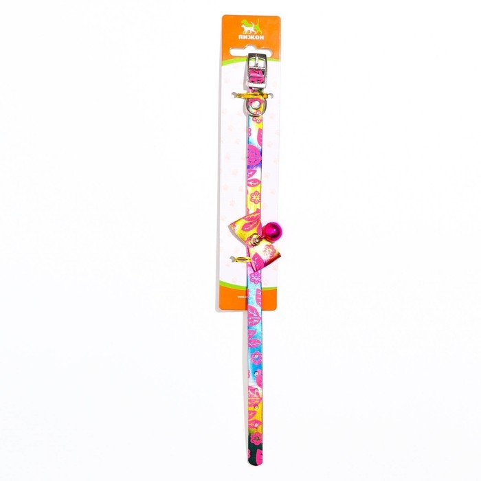 Ошейник Ошейник "Сияние" с бубенчиком, 29 х 1 см, ОШ 20-25, розовый