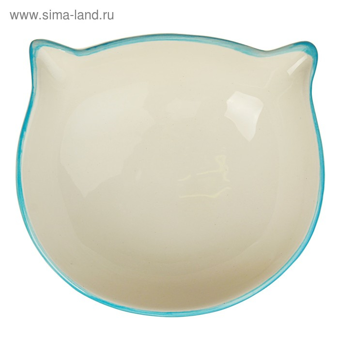 Миска керамическая  Миска керамическая "Киса" на подставке-лапках 200 мл  голубая