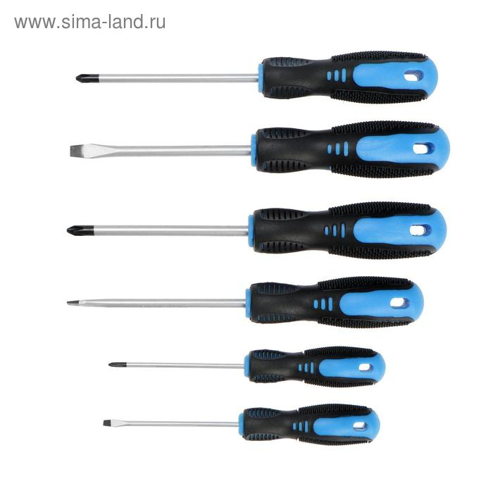 Набор отверток ТУНДРА, CrV, хром, 2К рукоятки, PH0,SL3х75 мм, PH1-2, SL5-6х100 мм, 6 шт. Набор отверток ТУНДРА, CrV, хром, 2К рукоятки, PH0,SL3х75 мм, PH1-2, SL5-6х100 мм, 6 шт.