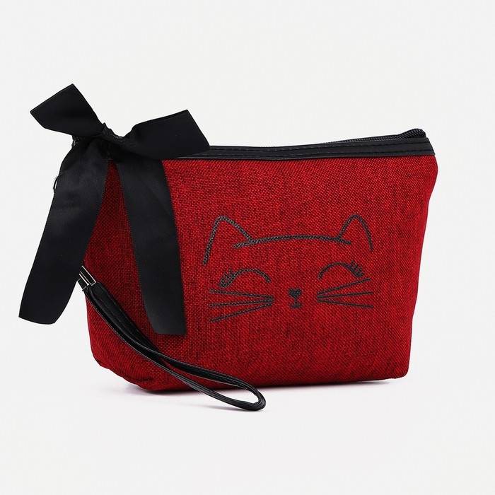 Косметичка на молнии, цвет бордовый Косметичка на молнии, цвет бордовый