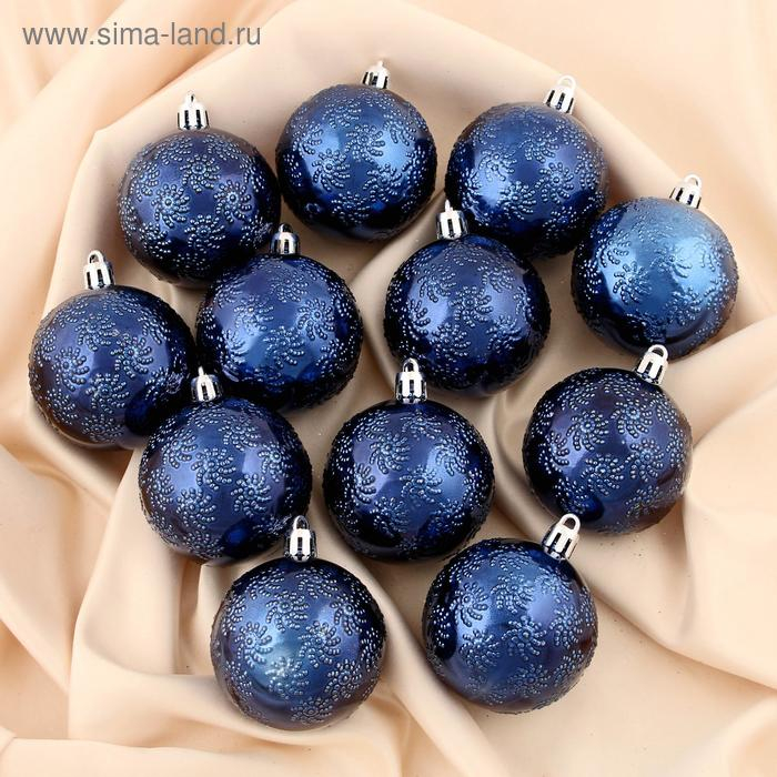 Набор шаров пластик d-6 см, 12 шт Набор шаров пластик d-6 см, 12 шт "Зимняя тайна" микс