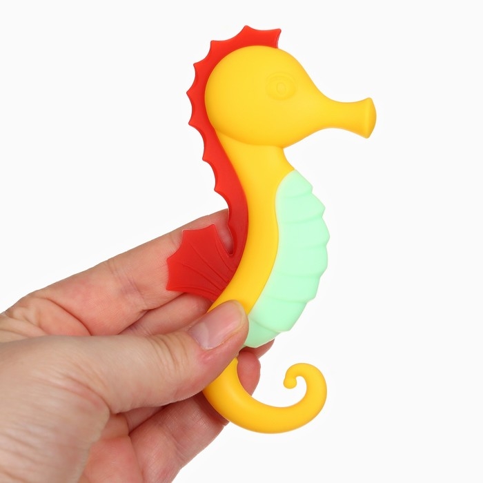 Прорезыватель силиконовый «Морской конёк», цвет жёлтый, Крошка Я