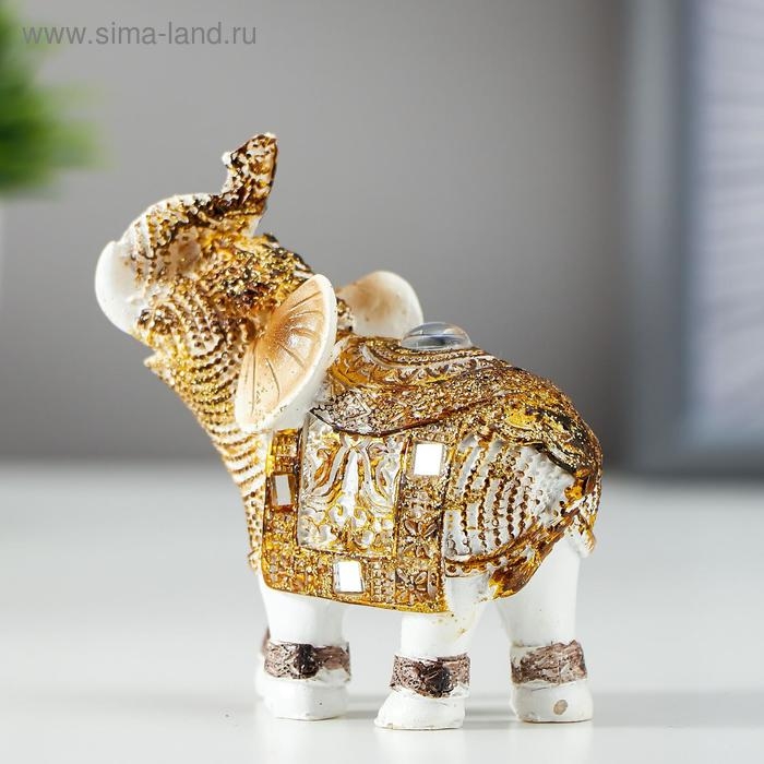 Сувенир полистоун Сувенир полистоун "Белый слон с попоной из арабского ковра" МИКС 7,8х7,5х3,2 см