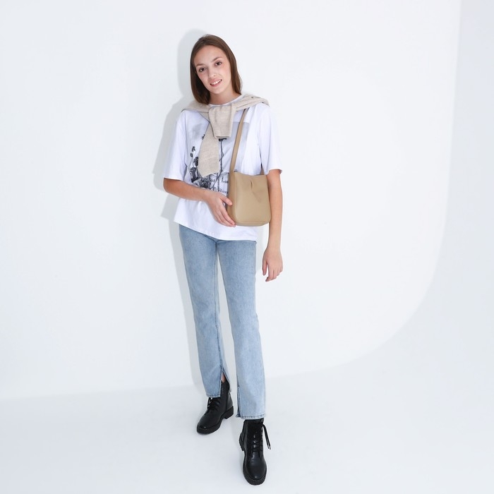 Сумка кросс-боди на молнии, цвет бежевый Сумка кросс-боди на молнии, цвет бежевый