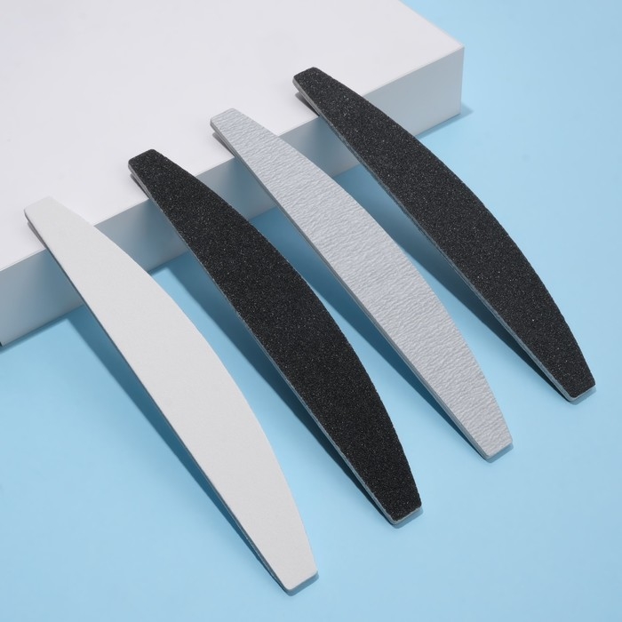 Набор пилок-наждаков, 18 см, 4 шт, цвет чёрный/серый/белый Набор пилок-наждаков, 18 см, 4 шт, цвет чёрный/серый/белый