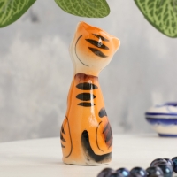 Сувенир «Кошка Милашка», рыжая, 9 см, гжель