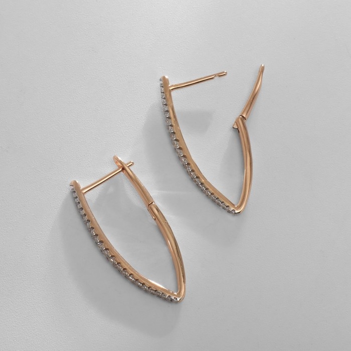 Серьги со стразами XUPING арфа, дорожка, цвет белый в розовом золоте Серьги со стразами XUPING арфа, дорожка, цвет белый в розовом золоте