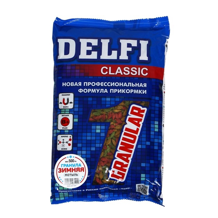 Прикормка DELFI зимняя гранула, мотыль, 500 г Прикормка DELFI зимняя гранула, мотыль, 500 г