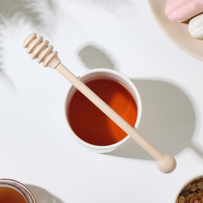 Ложка деревянная для меда из алтайской березы, 20 см Ложка деревянная для меда из алтайской березы, 20 см