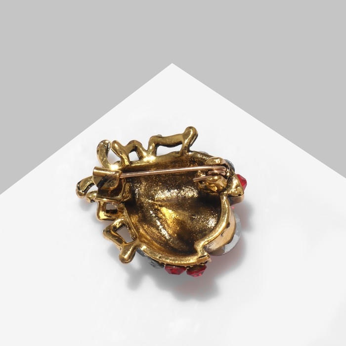 Брошь «Жучок» маленький, цветная в чернёном золоте Брошь «Жучок» маленький, цветная в чернёном золоте