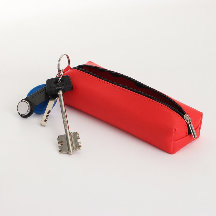 Ключница на молнии, длина 16 см, кольцо, карабин, цвет красный Ключница на молнии, длина 16 см, кольцо, карабин, цвет красный