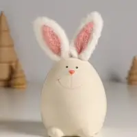 Сувенир керамика, текстиль "Зайчик в форме яйца" белый 7,2х7,2х12,5 см Сувенир керамика, текстиль "Зайчик в форме яйца" белый 7,2х7,2х12,5 см