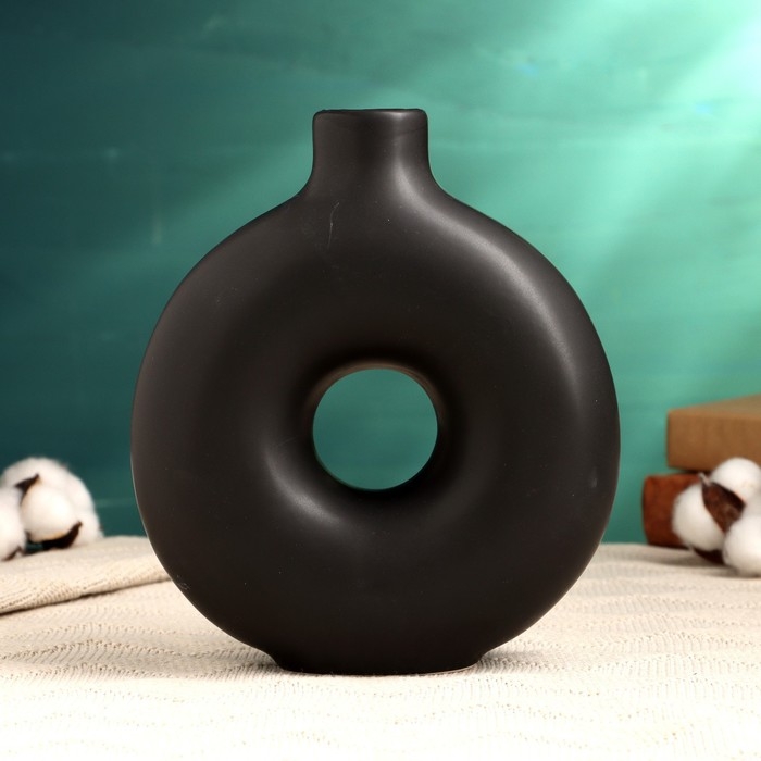 Кашпо - ваза  Кашпо - ваза "Линд" черная, 21х17х7см