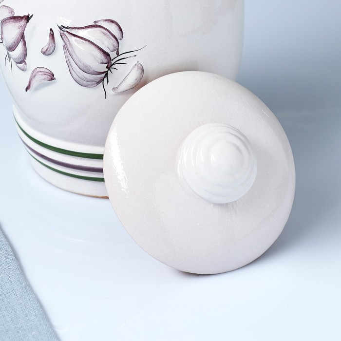 Банка для хранения чеснока  Банка для хранения чеснока "Глазурь" 2 л