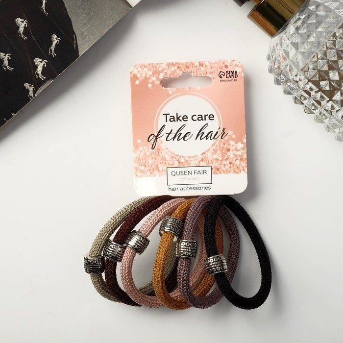 Резинка для волос Резинка для волос "Спорт люкс" (набор 6 шт) классика орнамент, 5 см