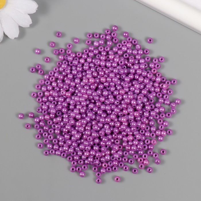 Набор бусин Набор бусин "Жемчуг" d 4 мм, 250 гр, сиреневый