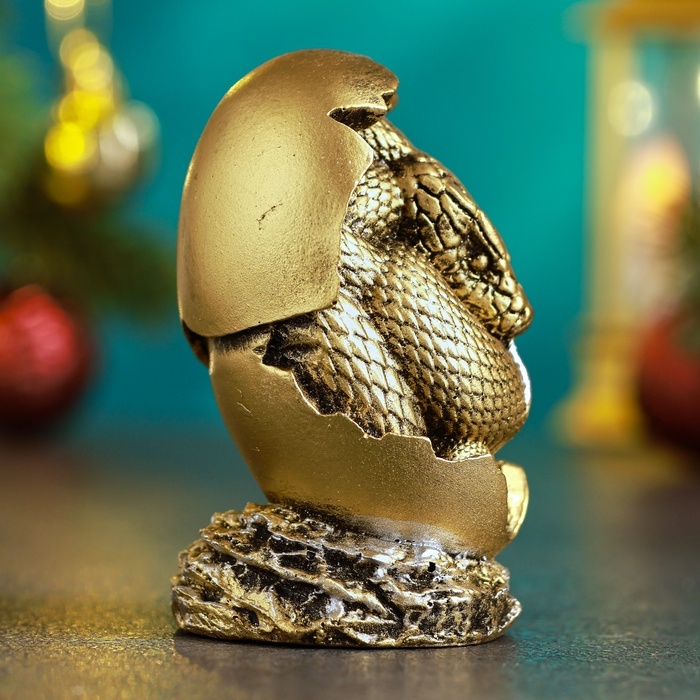 Новый год. Символ 2025. Фигура  Новый год. Символ 2025. Фигура "Змея в яйце" 4х4х7см, бронза