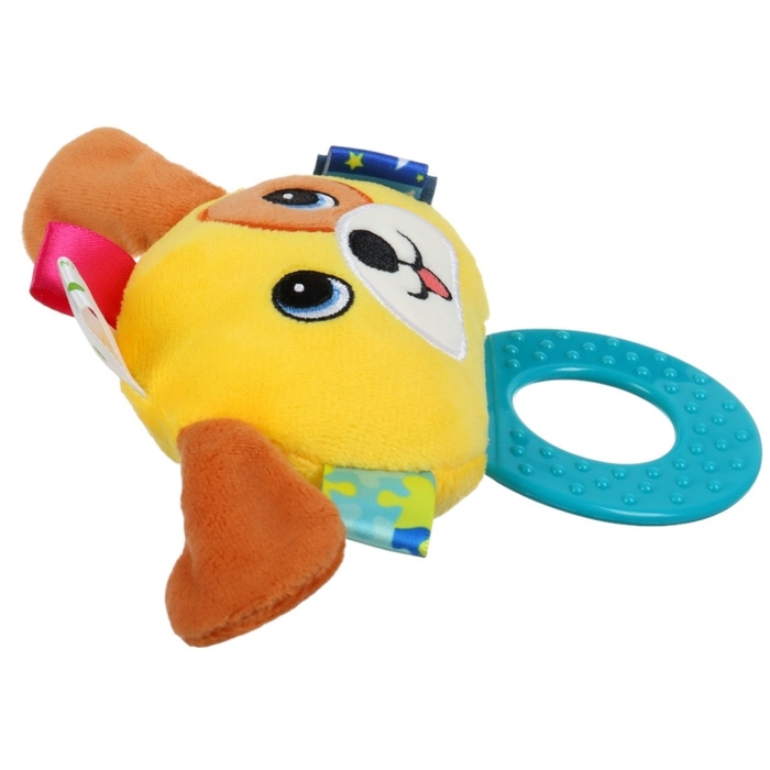 Погремушка мягкая с прорезывателем  Погремушка мягкая с прорезывателем "Собачка", Крошка Я