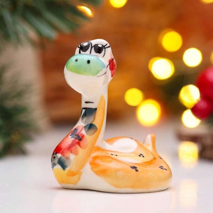 Сувенир Сувенир "Удав" 7х6,5 см, гжель, цвет