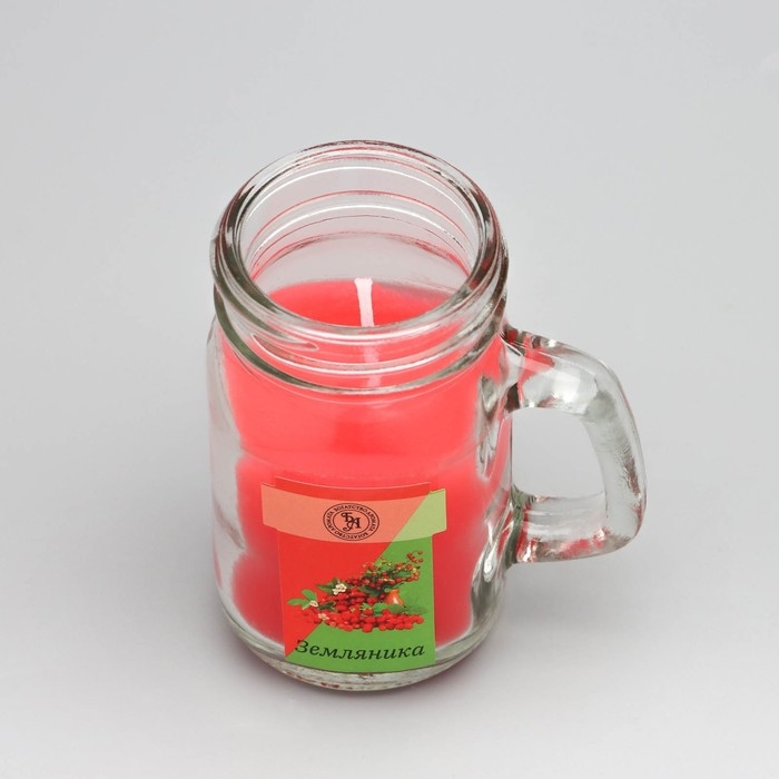 Свеча ароматическая в банке  Свеча ароматическая в банке "Земляника", 7,2 х 8,5 см, 190 г