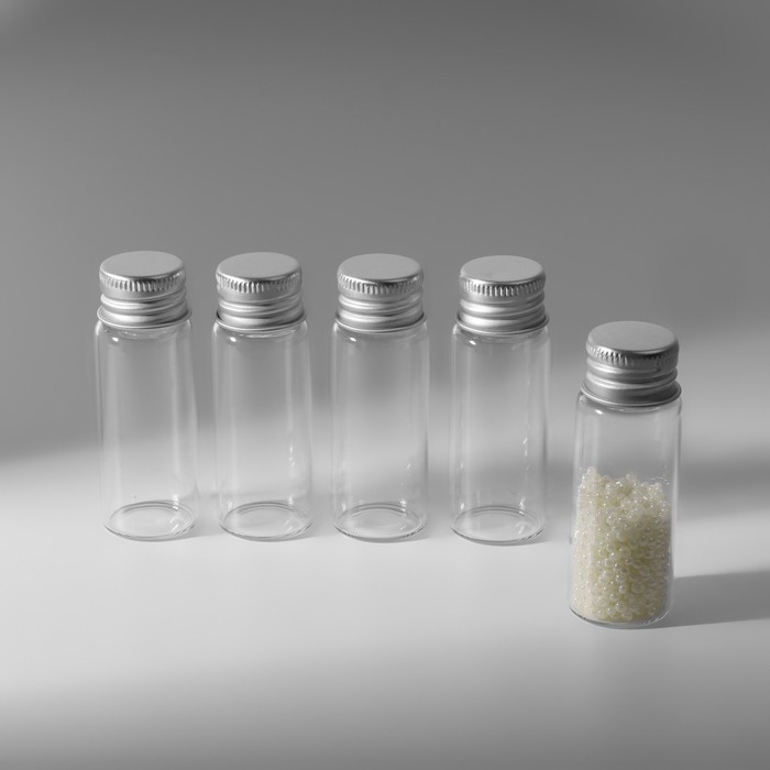 Баночки для хранения бисера d = 2,2 × 6 см, 5 шт Баночки для хранения бисера d = 2,2 × 6 см, 5 шт