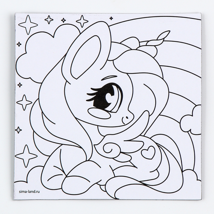 Магнит-раскраска «Единорожка», 10 × 10 см Магнит-раскраска «Единорожка», 10 × 10 см