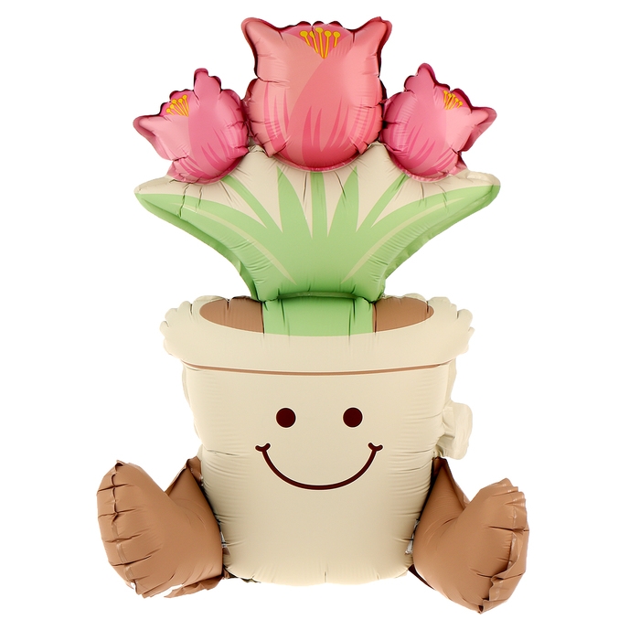 Шар фольгированный 22 Шар фольгированный 22" «Цветок в горшке», матовый, под воздух