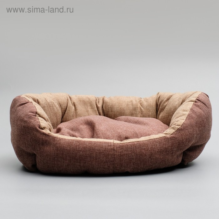 Лежанка  Лежанка "Комфорт", 49 х 36 х 17 см, рогожка, коричневый