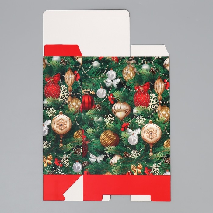 Коробка подарочная новогодняя складная «С Новым годом», елочные игрушки, 22 х 30 х 10 см, Новый год Коробка подарочная новогодняя складная «С Новым годом», елочные игрушки, 22 х 30 х 10 см, Новый год
