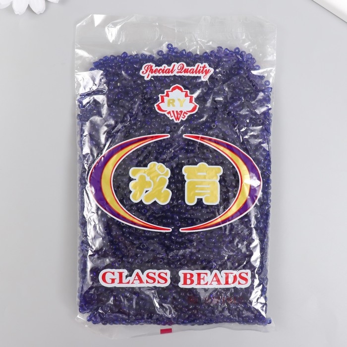 Бисер стекло 6/0  Бисер стекло 6/0 "Индиго" прозрачный 450 гр