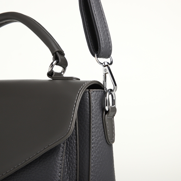 Сумка женская на клапане TEXTURA, маленький размер, цвет тёмно-серый Сумка женская на клапане TEXTURA, маленький размер, цвет тёмно-серый