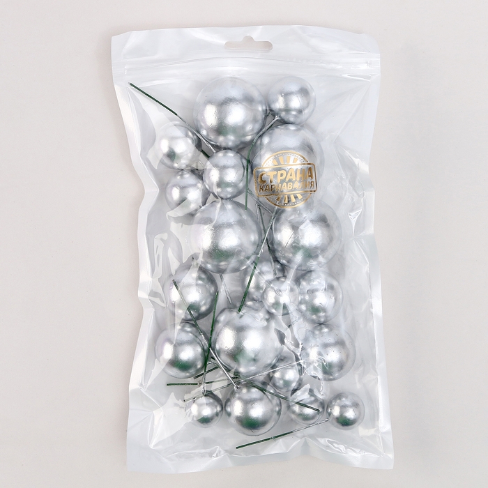 Набор для украшения «Бусины», цвет серебро Набор для украшения «Бусины», цвет серебро